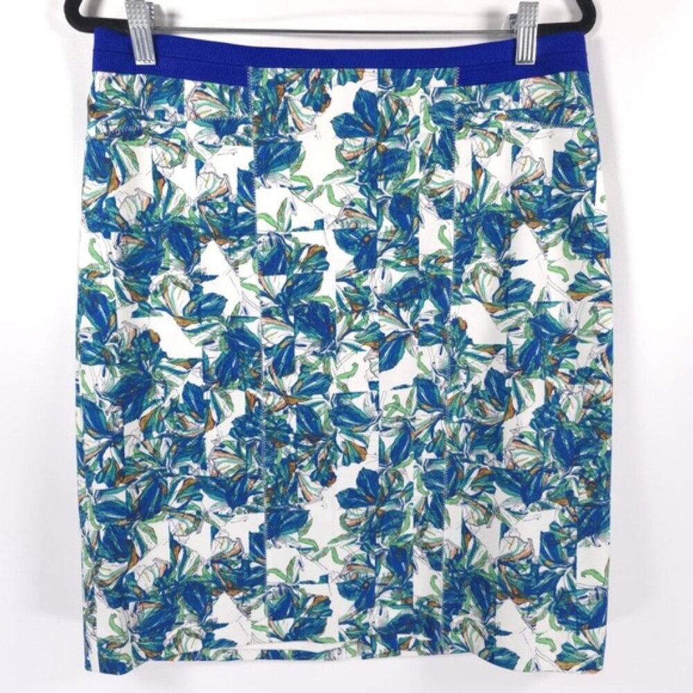 CLUB MONACO Women’s Francis Blue Floral Pencil Skirt‎ STYLE 00302050 Size 12